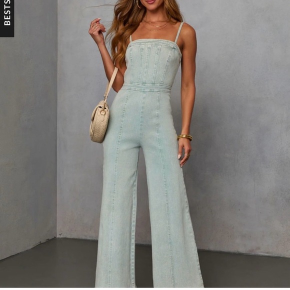 Vici Pants - Vici Light Blue Jumpsuit